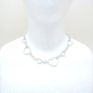 TIFFANY Heart Link Choker Necklace Silver